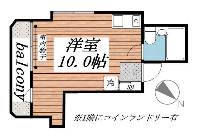アヴァンス(ワンルーム/2階)の間取り写真
