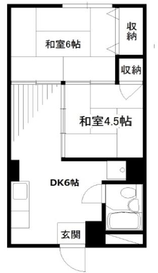サンバレーハイツ(2DK/3階)の間取り写真