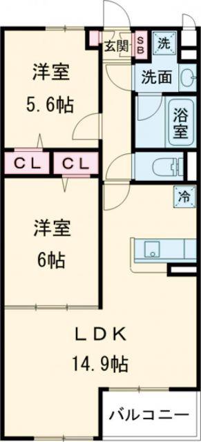 ベルフォーレI(2LDK/3階)の間取り写真