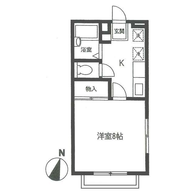 リベルテGII(1K/2階)の間取り写真