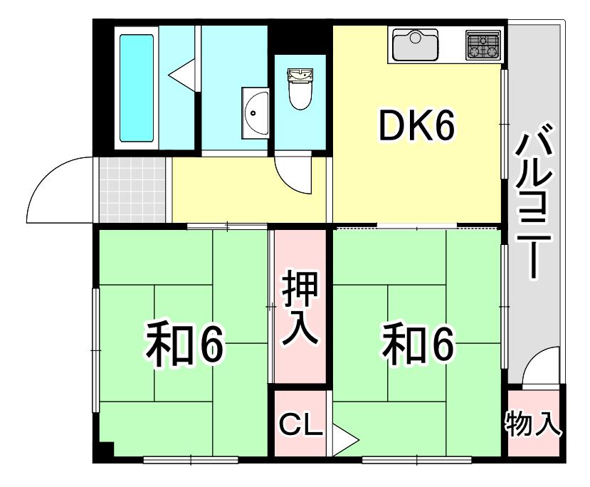 リアライズ朝日ヶ丘I(3DK/3階)の間取り写真