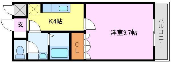 和光 Ⅰ(1K/2階)の間取り写真