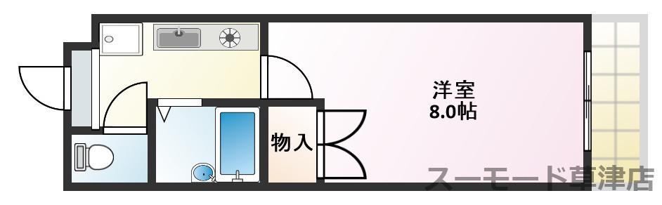センチュリー玉川(1K/4階)の間取り写真