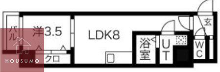 GROOVE今福鶴見(1LDK/4階)の間取り写真