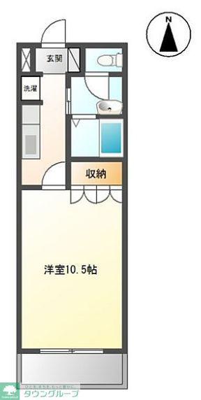 IVY COURT(1K/1階)の間取り写真