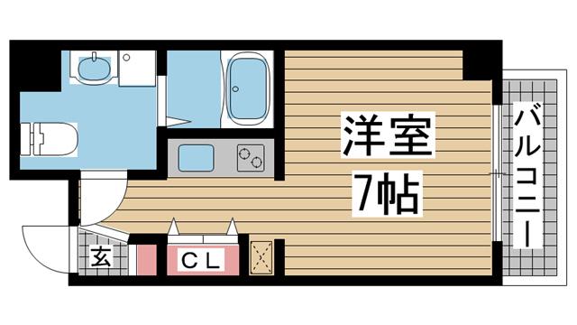 チェメント(1K/2階)の間取り写真