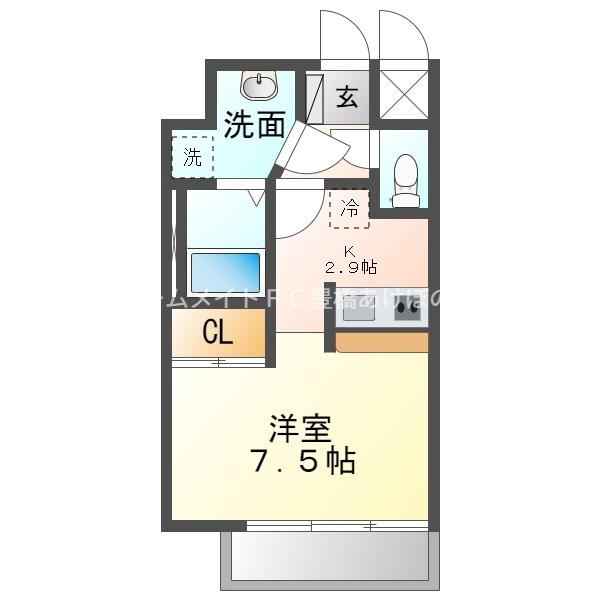 クレシタ大国(ワンルーム/9階)の間取り写真