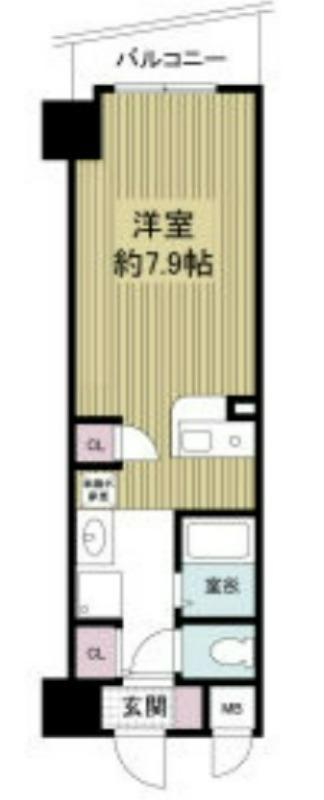 レジディア天神橋(1K/2階)の間取り写真