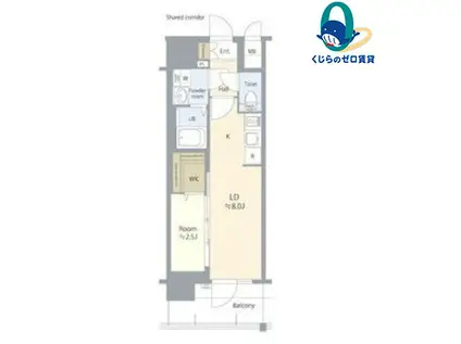 エスリード ザ・レガリア新栄ALTAIER(1LDK/12階)の間取り写真