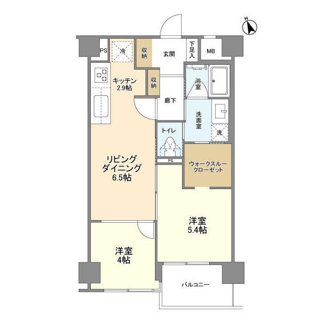 PATH仲六郷(2LDK/5階)の間取り写真