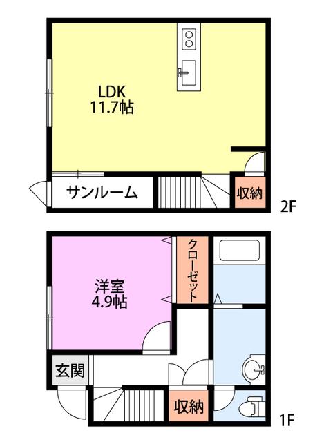 アマール(1LDK/1階)の間取り写真