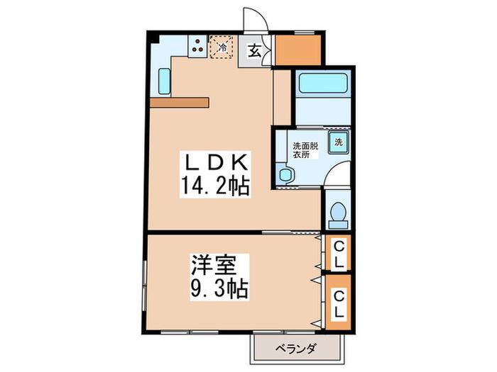 TAKKINO(1LDK/2階)の間取り写真