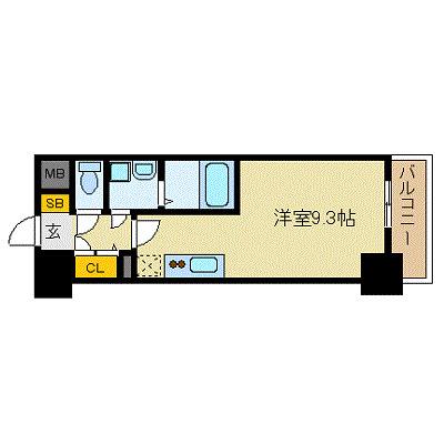 エスリード難波ステーションプラザ(ワンルーム/6階)の間取り写真