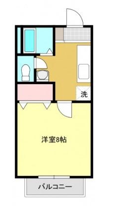 レイグランデ中庄(1K/2階)の間取り写真