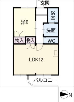 ワイズ・ヒル(1LDK/1階)の間取り写真