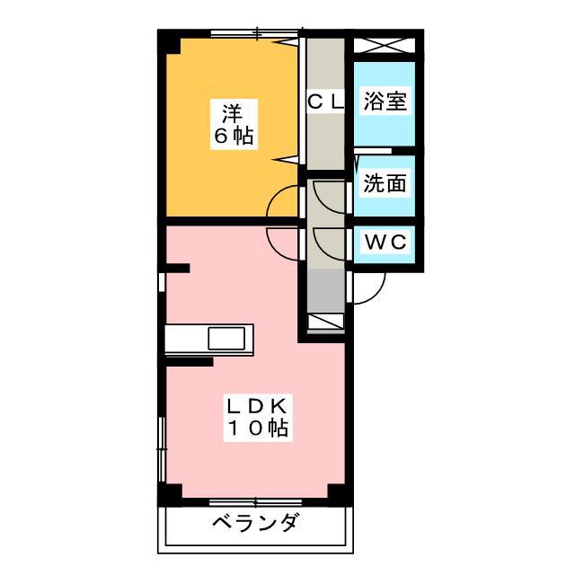 ライフイン・コトー(1LDK/2階)の間取り写真
