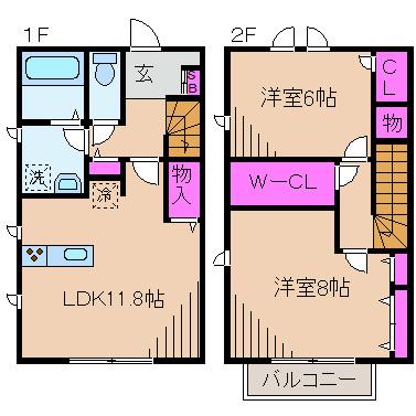 CREST B(2LDK/1階)の間取り写真