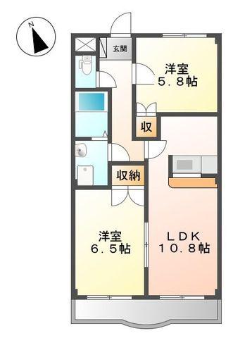 エトワールII(2LDK/2階)の間取り写真