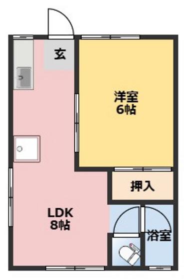 そよ風と春のメゾンA棟(1LDK/1階)の間取り写真