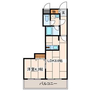 ベルヴェデーレ(1LDK/1階)の間取り写真