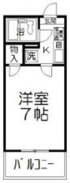 レジデンスカープ(1K/5階)の間取り写真