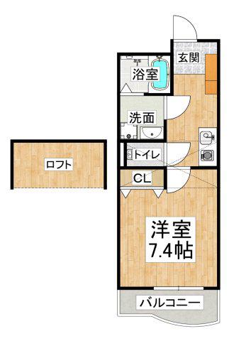 神戸アスタカレッジハイツ(1K/10階)の間取り写真