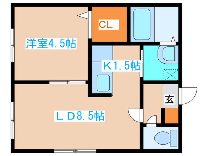 パーチェ宮の森(1LDK/3階)の間取り写真