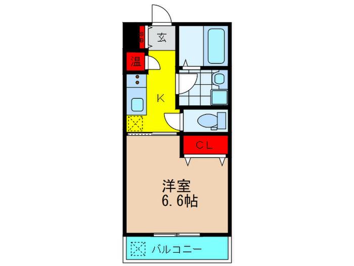 GRANTS II(1K/1階)の間取り写真