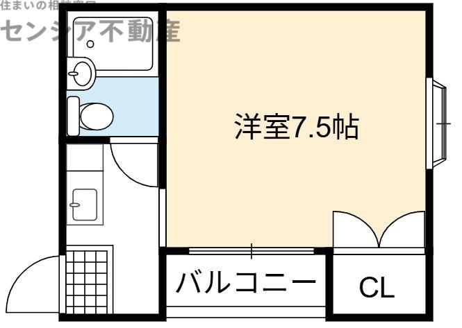 おしゃれ館(1K/2階)の間取り写真