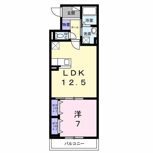 ヒカルサ尼崎神崎町(1LDK/3階)の間取り写真