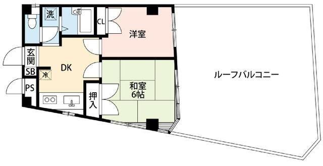 エクセランス常盤(2DK/3階)の間取り写真