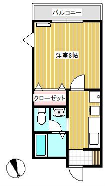 ファミール椿(1K/2階)の間取り写真