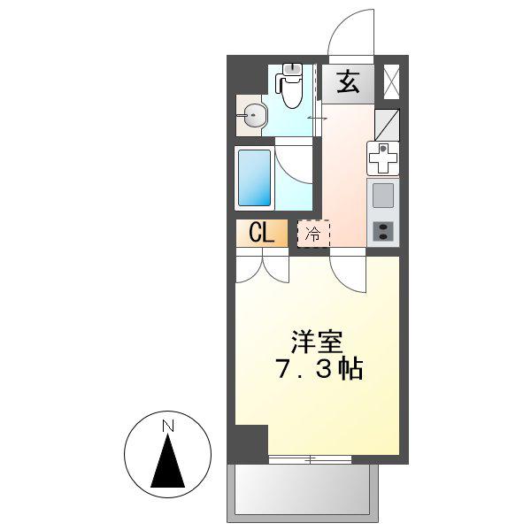 IARIM車道(1K/4階)の間取り写真