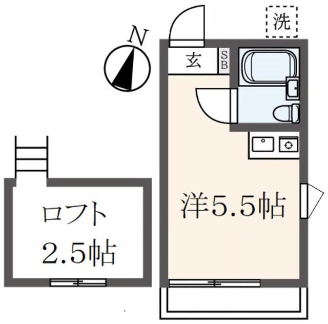 シャノアール成城(ワンルーム/1階)の間取り写真