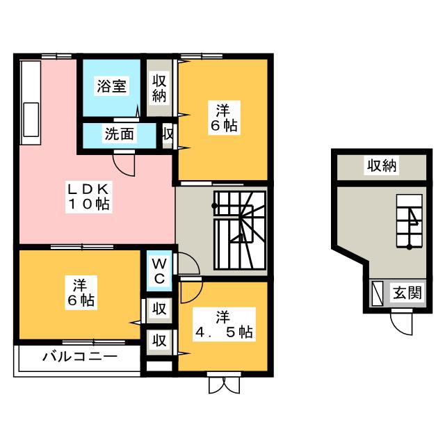プリムヴェール(3LDK/2階)の間取り写真