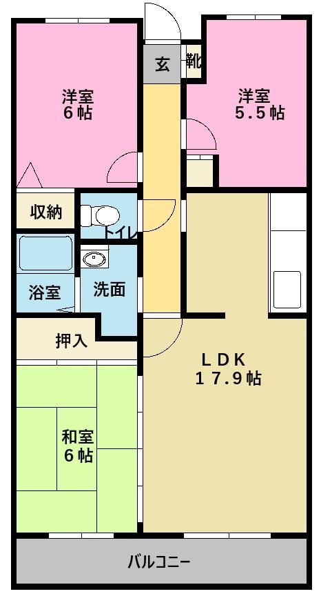 ラヴィS2(3LDK/5階)の間取り写真