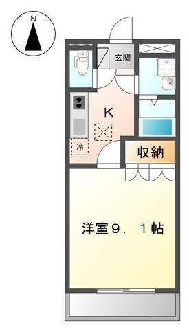 パーク・オアシス(1K/1階)の間取り写真