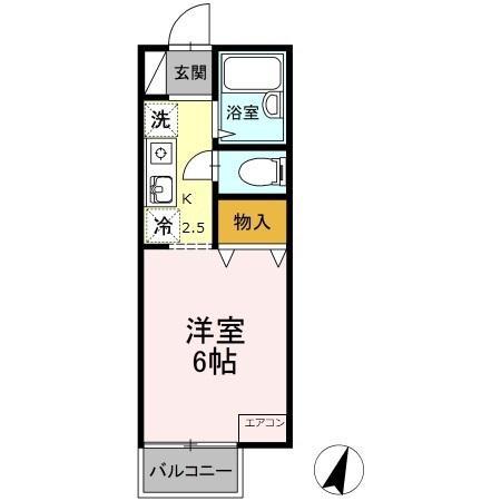 ドルフ北烏山B(1K/2階)の間取り写真