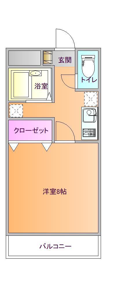 エヴァーグリーン(1K/3階)の間取り写真