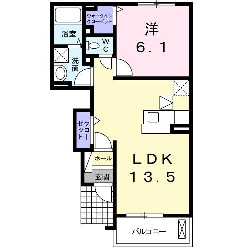 ＪＲ東北本線 西那須野駅 徒歩24分 2階建 築15年(1LDK/1階)の間取り写真