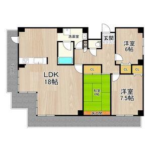 ロイヤル南茨木(3LDK/2階)の間取り写真