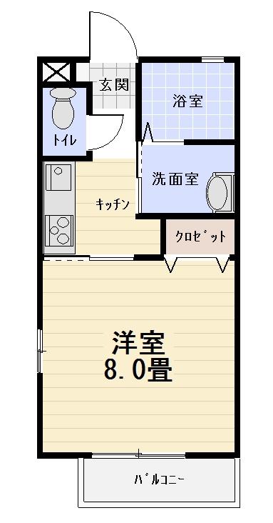 リール・ヴィザージュ(1K/2階)の間取り写真