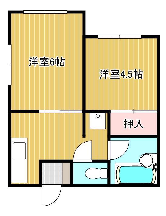 渡辺アパート(2K/1階)の間取り写真