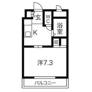 Y.Sリーブラ(1K/2階)の間取り写真
