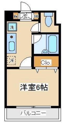サン・パラッツオ弐番館(1K/4階)の間取り写真
