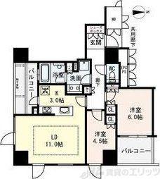 プレミスト梅田サウス(2LDK/3階)の間取り写真