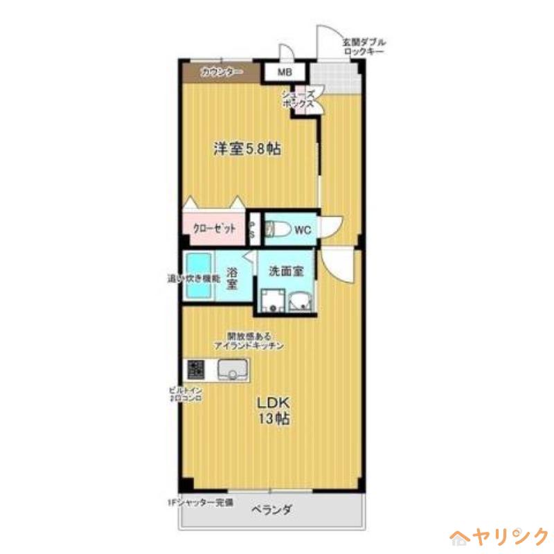 パークフロント香久山(1LDK/3階)の間取り写真