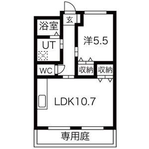 プリマヴェーラ・ワン(1LDK/1階)の間取り写真