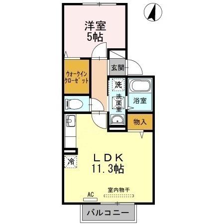 ポポラートK(1LDK/2階)の間取り写真