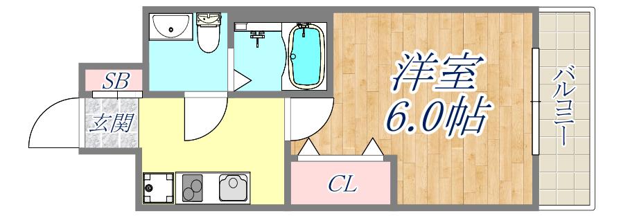 アリビオ立花(1K/9階)の間取り写真